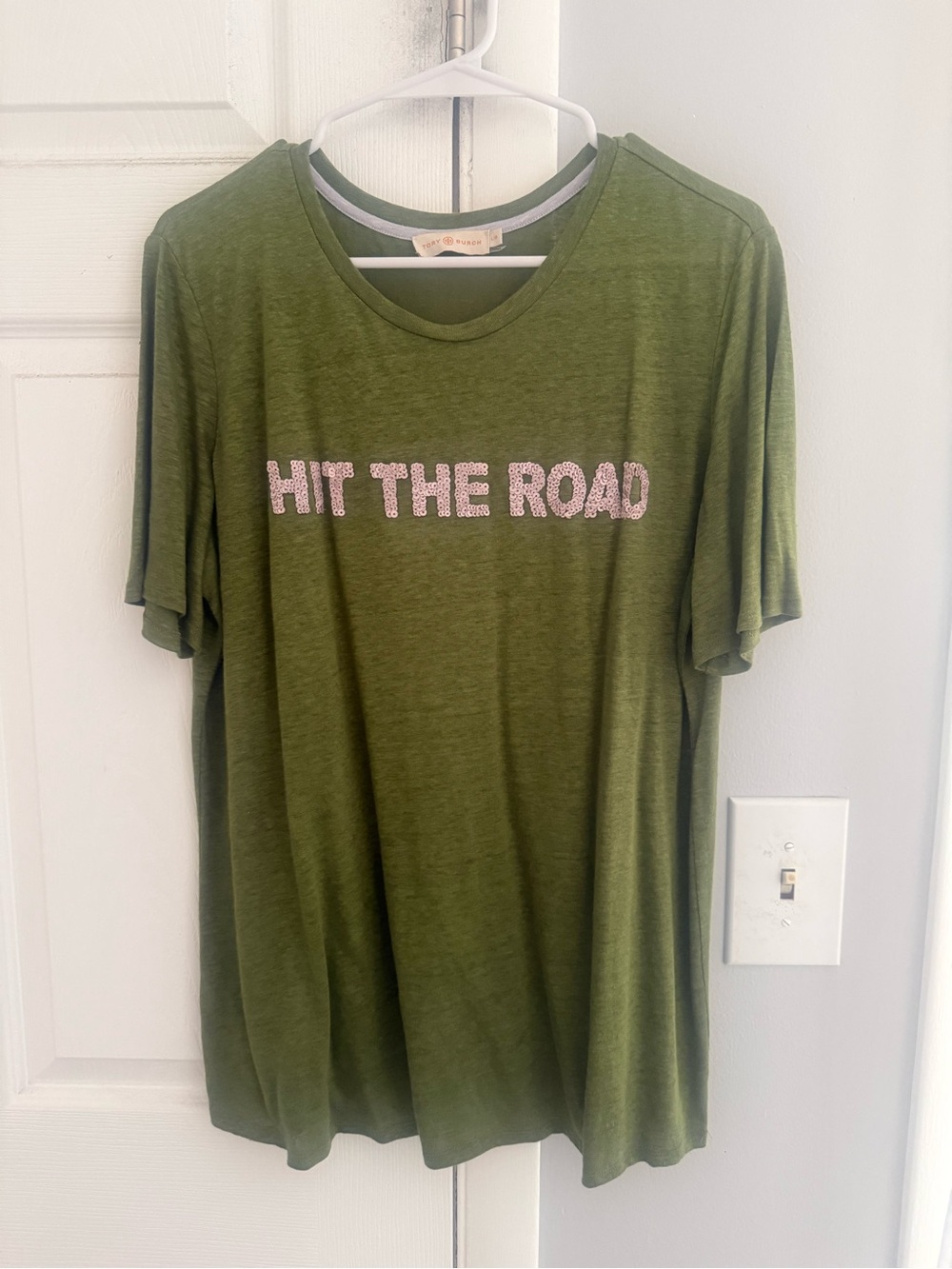 Tory Burch Olive Green Crewneck Tee
